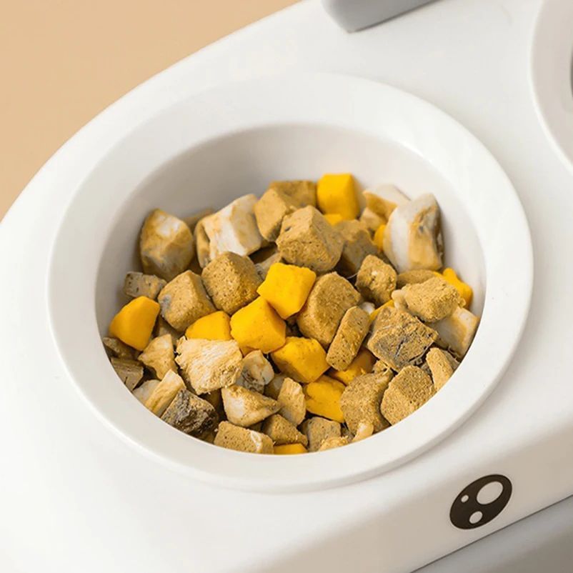 Duck-Shaped Double Pet Bowl Plastic Food And Water Feeder