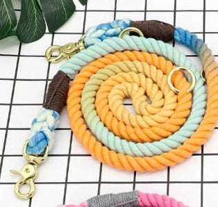 Multi-Color Cotton Pet Long Leash Adjustable Lead