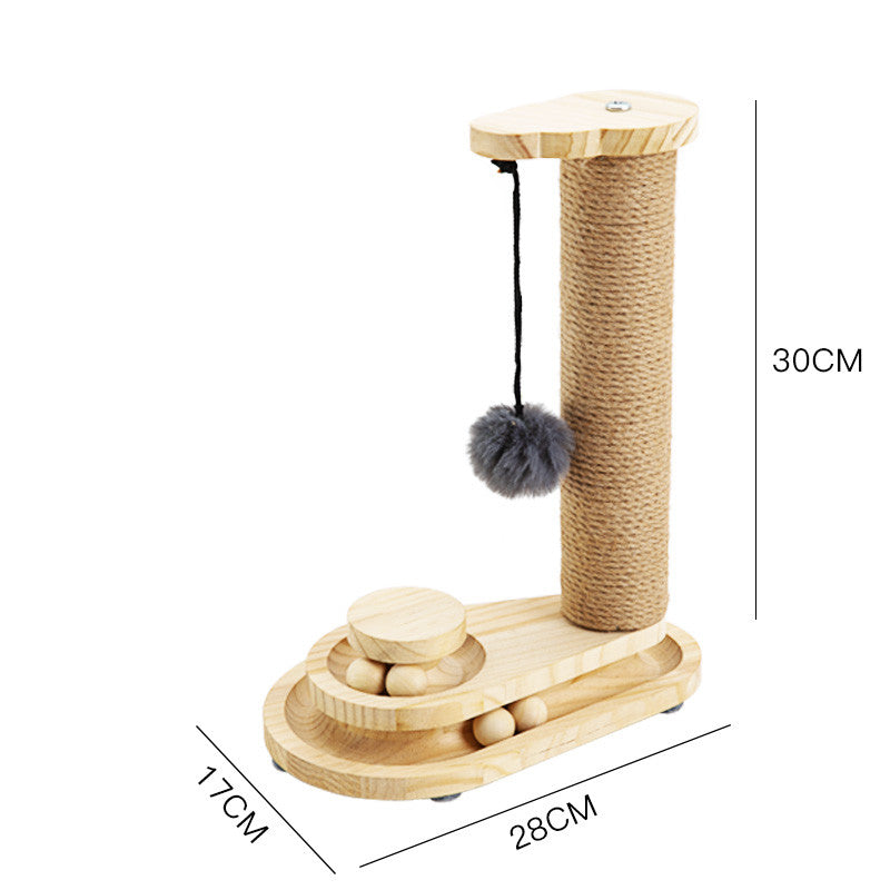Solid Wood Pet Cat Turntable Bite-Resistant Toy