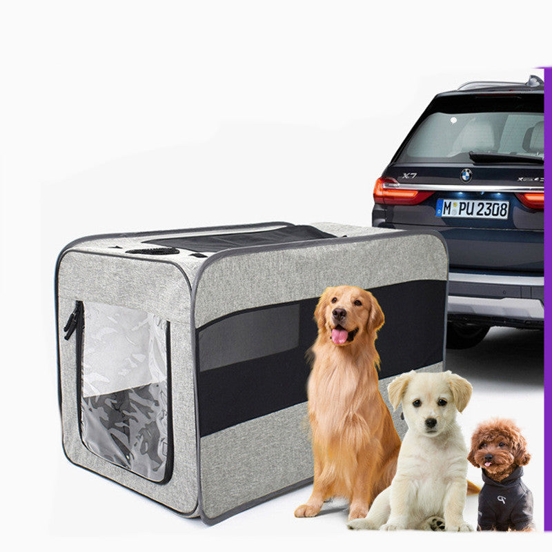 Portable Folding Pet Carrier Bag With Safety Zippers