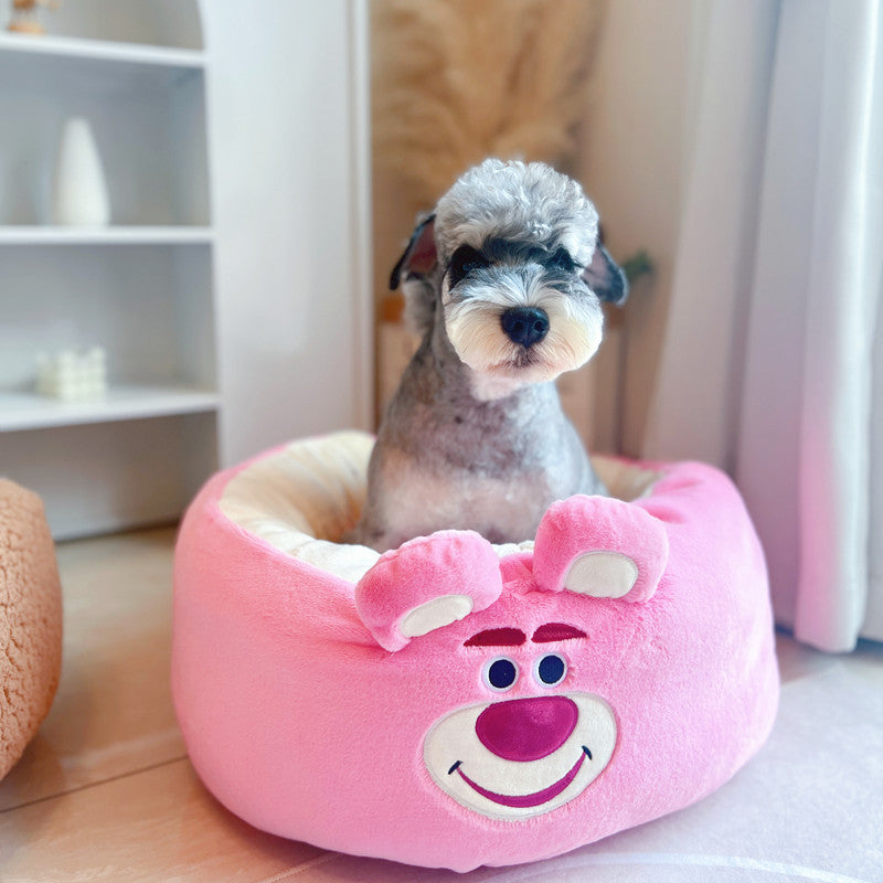 Cartoon Plush Pet Nest Round Cushion Four Seasons