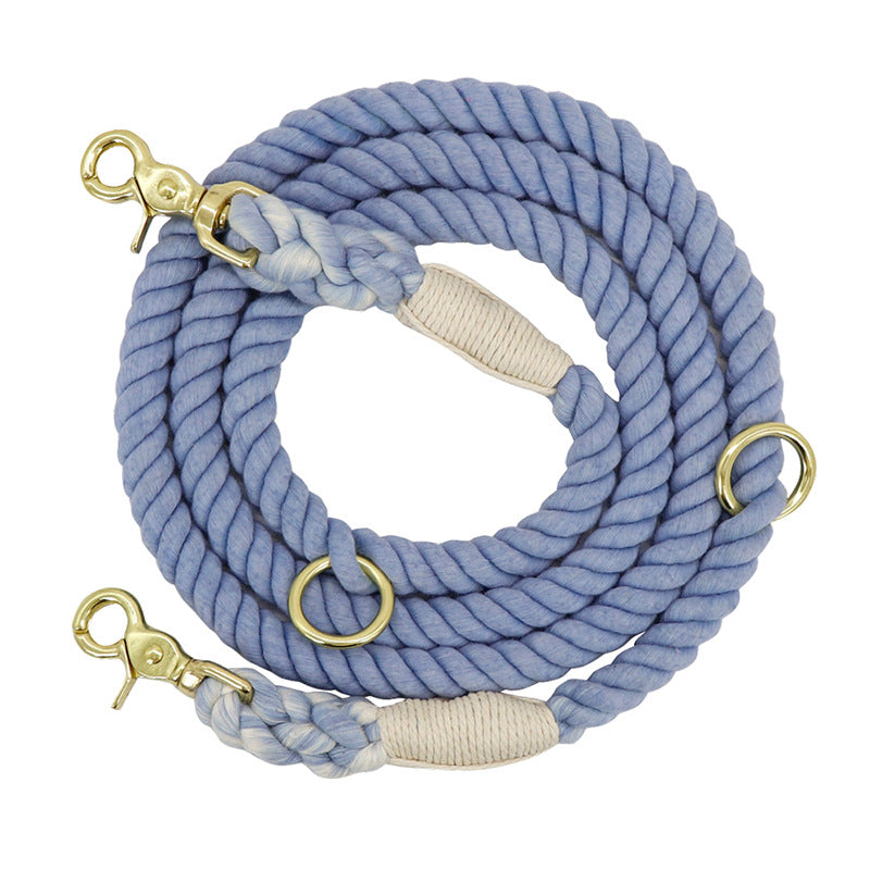 Multi-Color Cotton Pet Long Leash Adjustable Lead