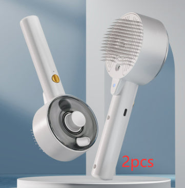 Self-Cleaning Pet Hair Remover Brush Steam Grooming Tool
