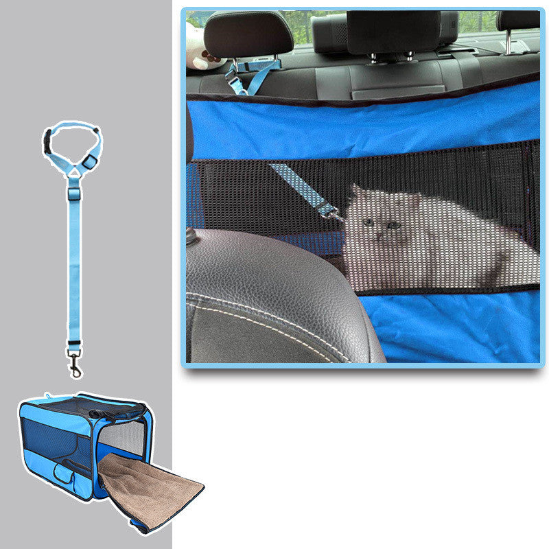 Portable Folding Pet Carrier Bag With Safety Zippers