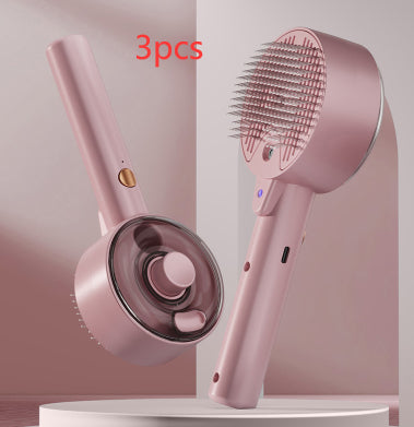 Self-Cleaning Pet Hair Remover Brush Steam Grooming Tool