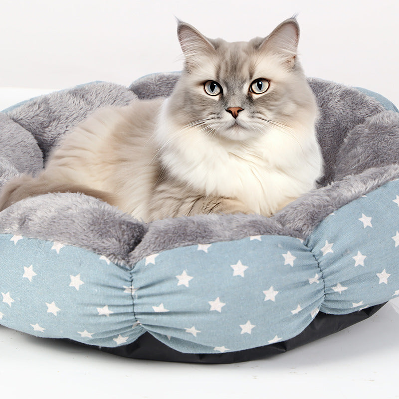 Calming Donut Plush Pet Bed Round Fluffy