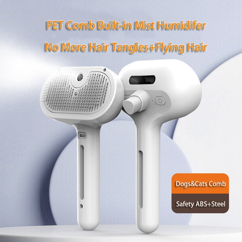 Self-Cleaning Pet Comb Hair Remover Brush With Mist