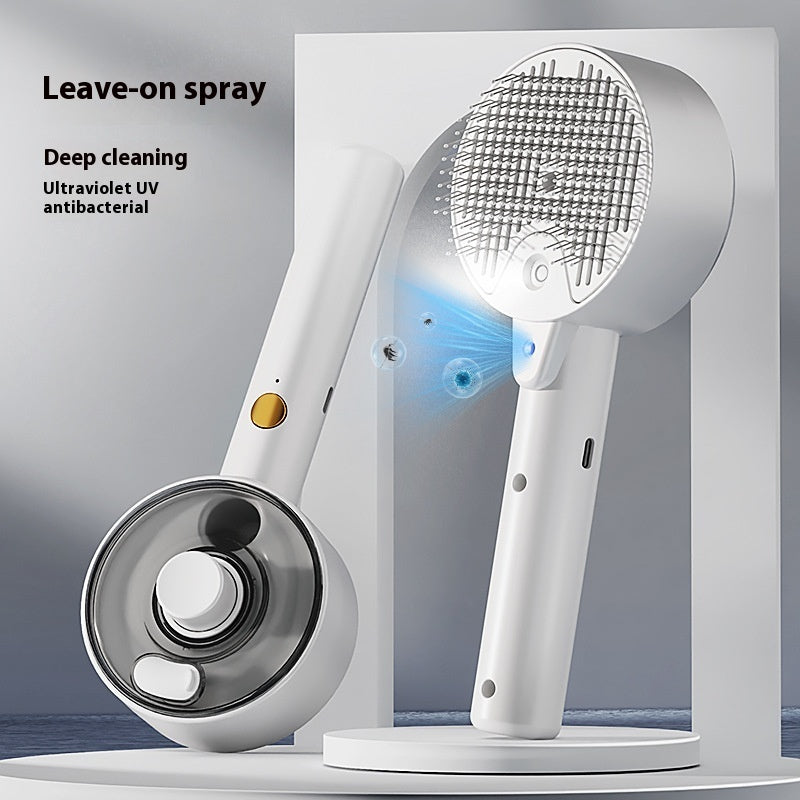 Self-Cleaning Pet Hair Remover Brush Steam Grooming Tool