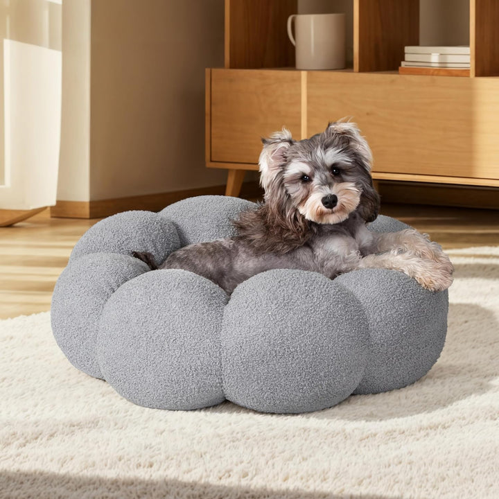 Fluffy Round Plush Pet Calming Bed Non-Slip