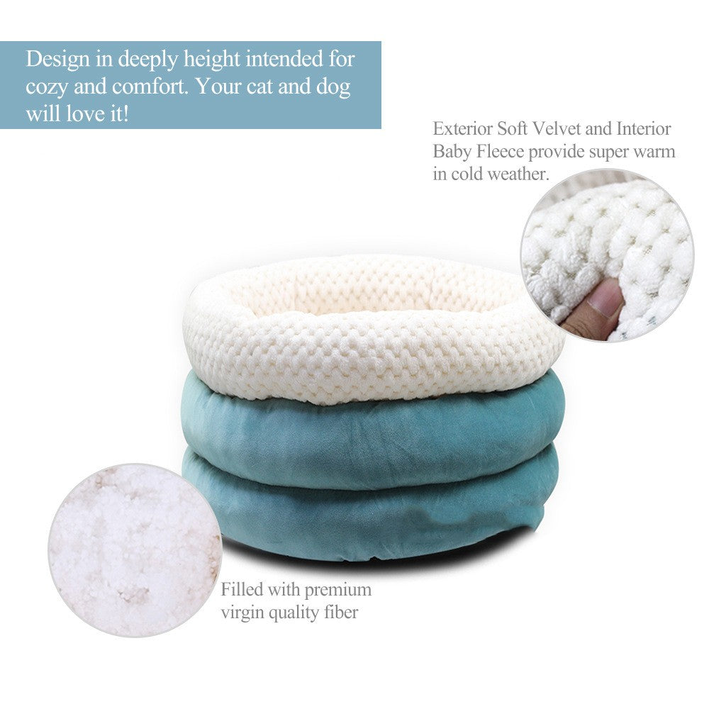 Semi-closed Round Ice Velvet Pet Deep Sleep Bed – Scentsible Care Tools ...