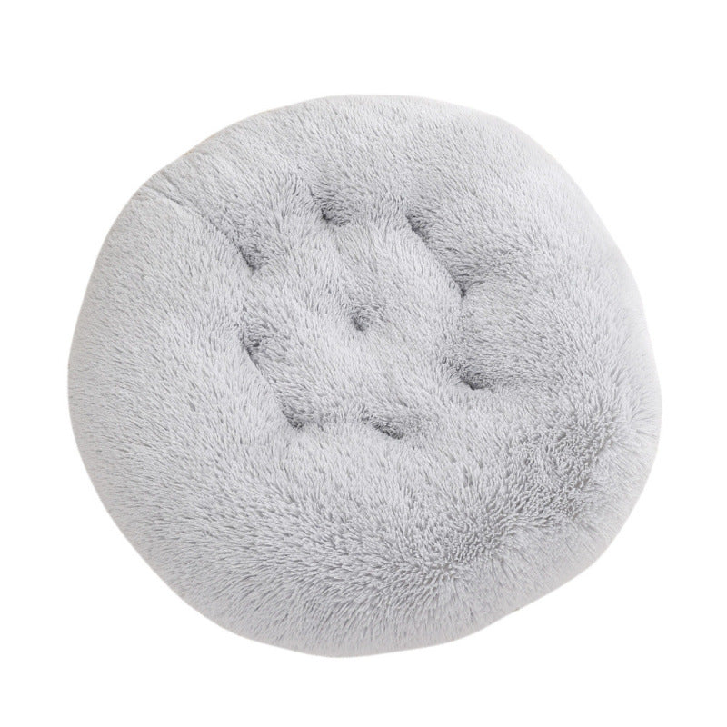 Round Plush Pet Bed Warm Sleep Mat