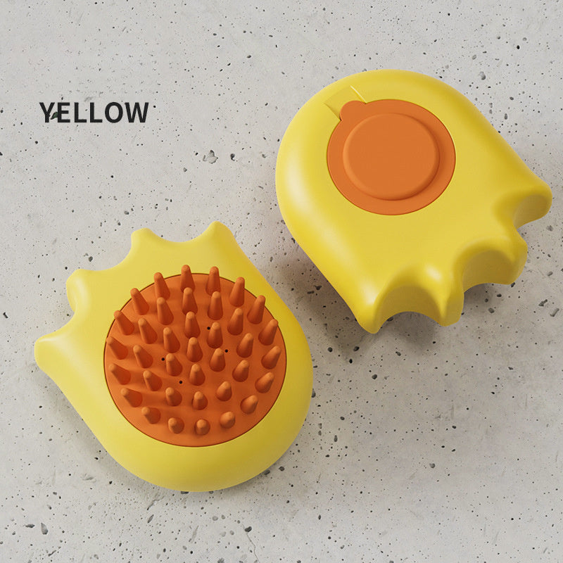 Pet Bath and Massage Grooming Brush With Shampoo Holder