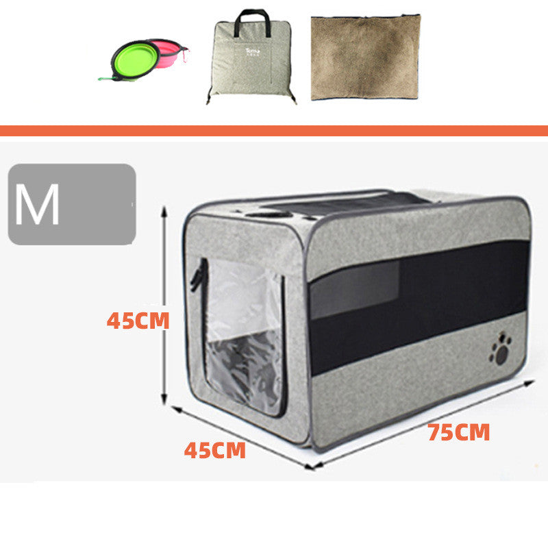 Portable Folding Pet Carrier Bag With Safety Zippers