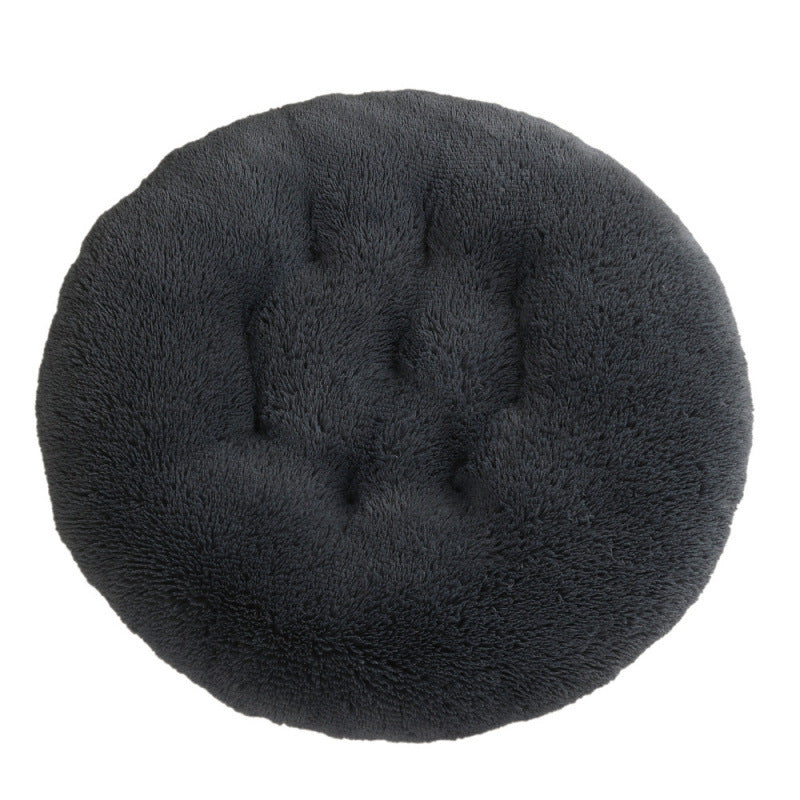 Round Plush Pet Bed Warm Sleep Mat