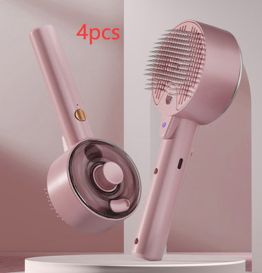 Self-Cleaning Pet Hair Remover Brush Steam Grooming Tool