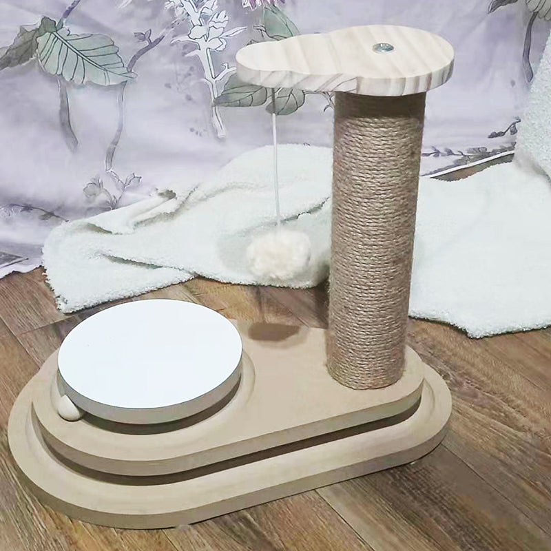 Solid Wood Pet Cat Turntable Bite-Resistant Toy