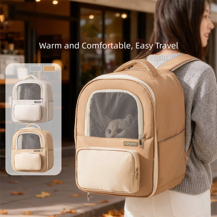 Breathable Pet Travel Backpack With Mesh Window Comfort