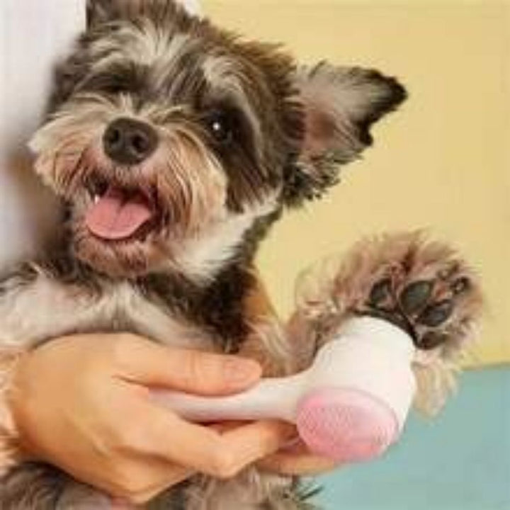 Easy Clean Nylon Pet Paw Brush Grooming Massage Tool