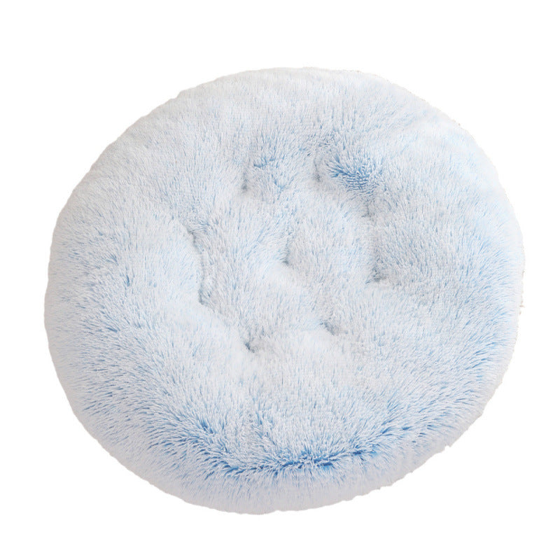 Round Plush Pet Bed Warm Sleep Mat
