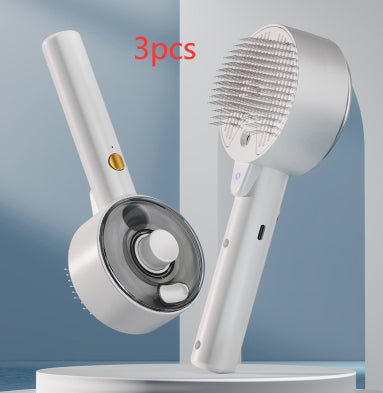 Self-Cleaning Pet Hair Remover Brush Steam Grooming Tool