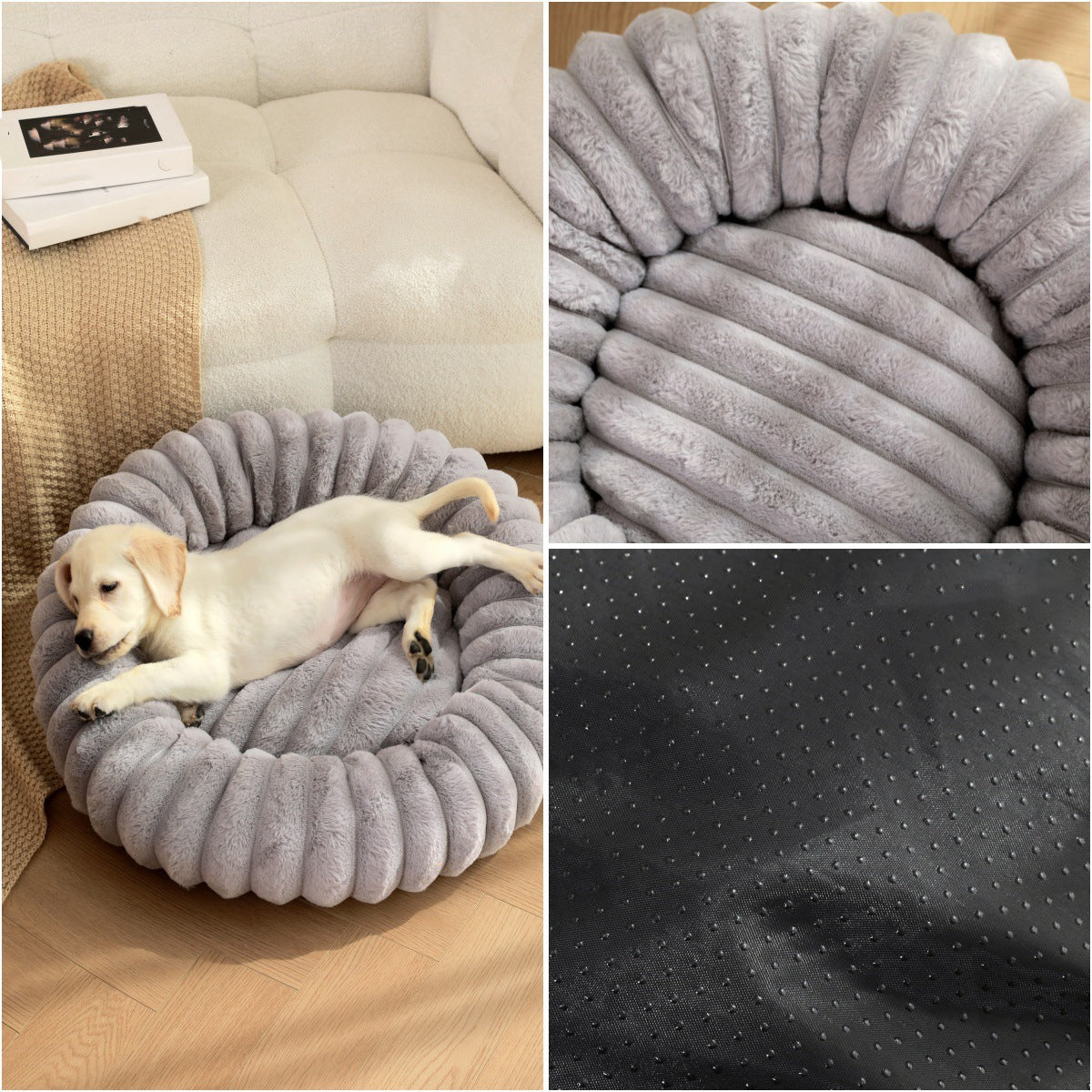 Plush Round Pet Nest Warm Winter Bed
