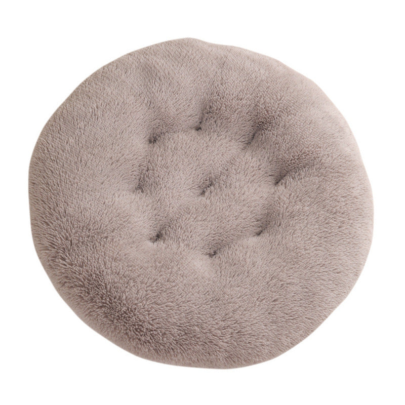 Round Plush Pet Bed Warm Sleep Mat