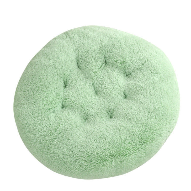 Round Plush Pet Bed Warm Sleep Mat