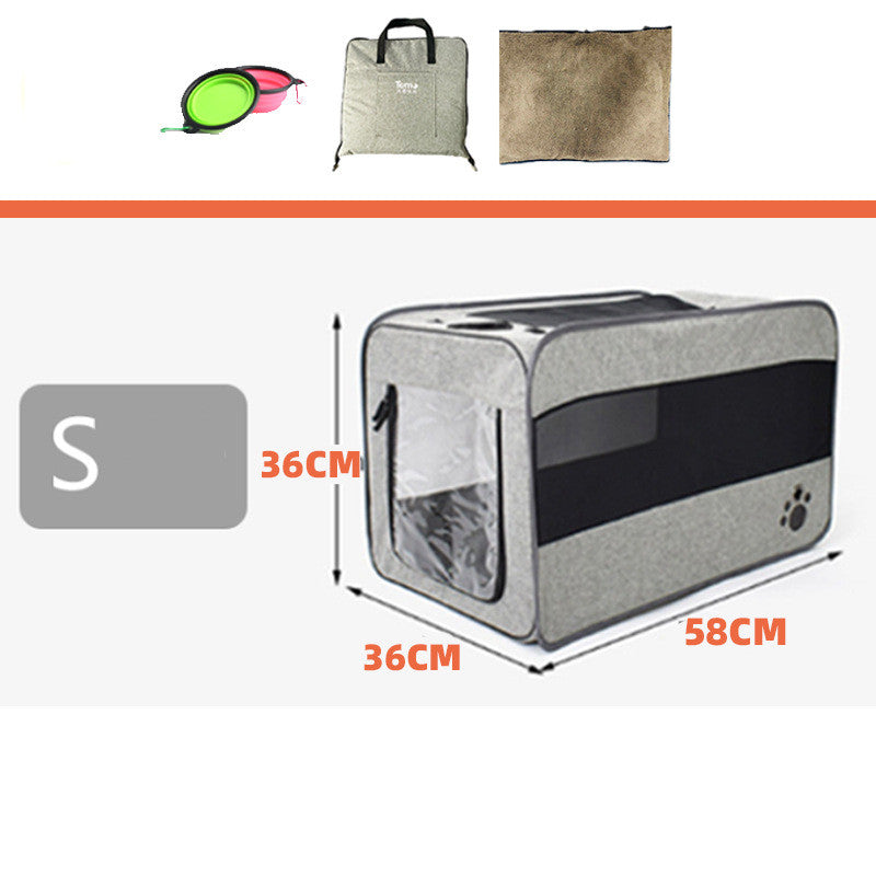Portable Folding Pet Carrier Bag With Safety Zippers