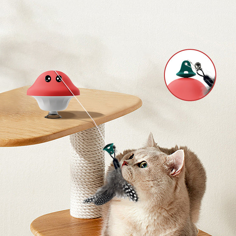 Retractable Wand Pet Toy With Suction Cup For Play