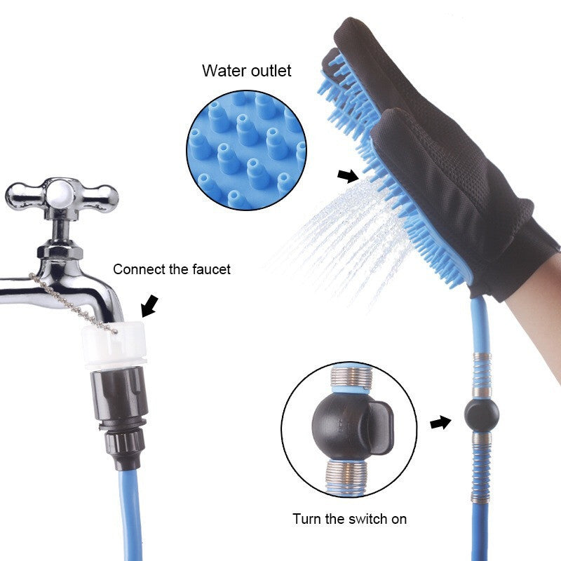 Pet Shower Bath Brush Five-Finger Massage Gloves
