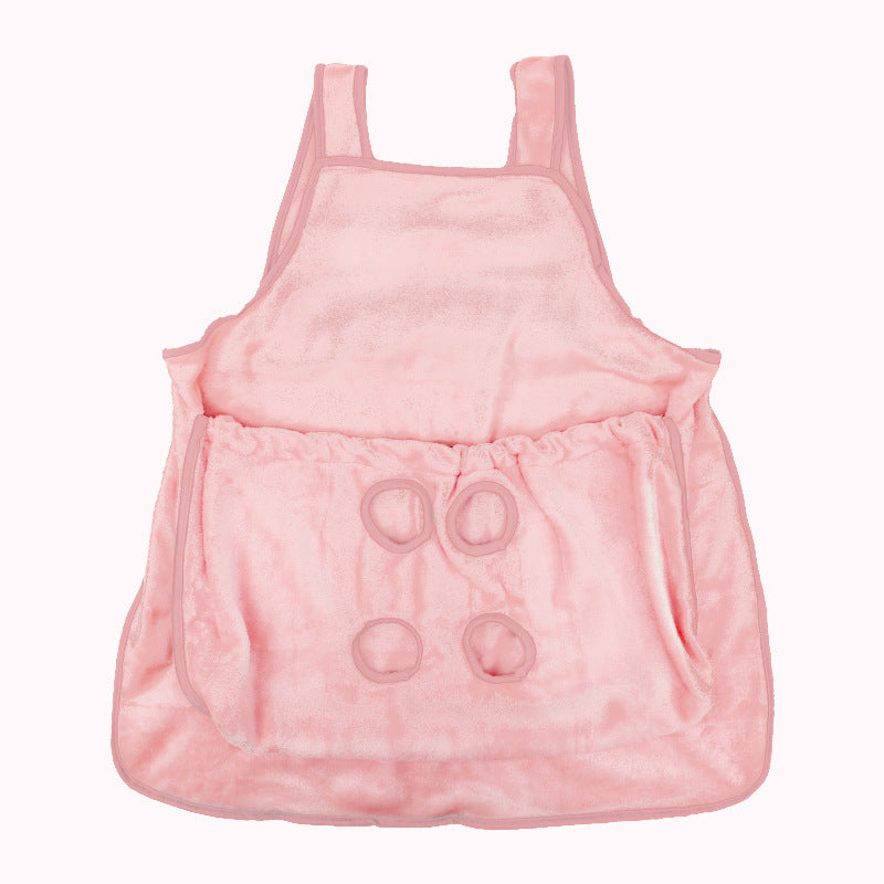 Portable Pet Carrier Apron Plush Travel Pouch
