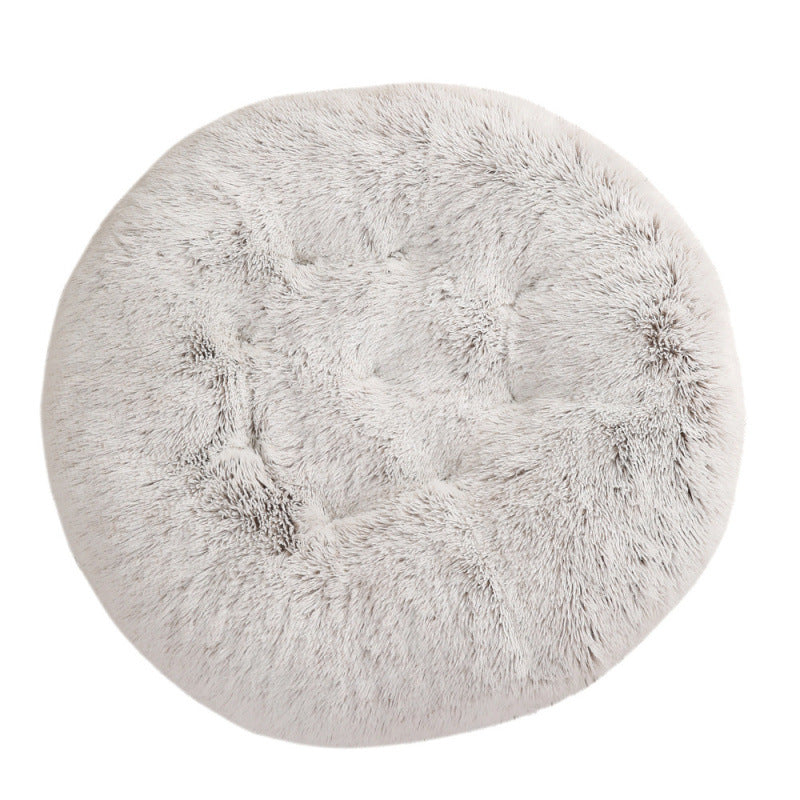 Round Plush Pet Bed Warm Sleep Mat