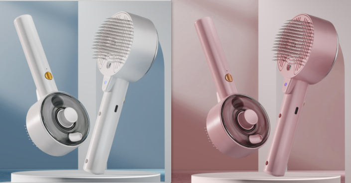 Self-Cleaning Pet Hair Remover Brush Steam Grooming Tool