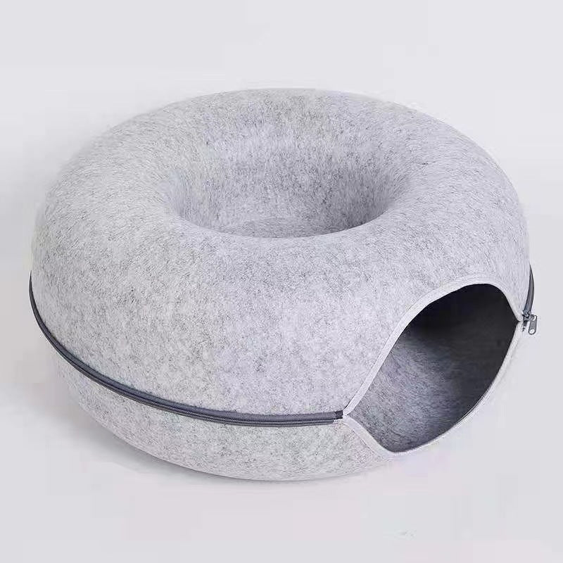 Comfortable Round Plush Pet Tunnel Bed