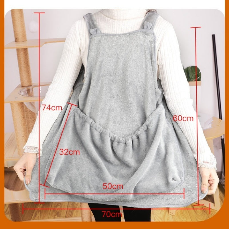 Portable Pet Carrier Apron Plush Travel Pouch
